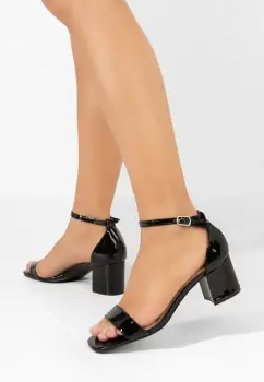 Sandale cu toc gros Karyssa negre imagine