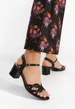 Sandale cu toc gros Myla negre imagine