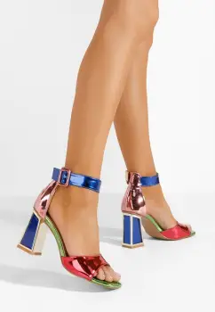 Sandale cu toc gros Welia V4 multicolore imagine