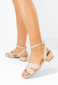 Sandale cu toc mic Briena bej imagine