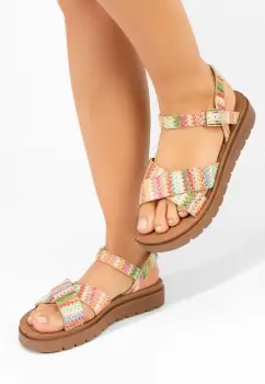 Sandale dama fara toc Deadra multicolore imagine