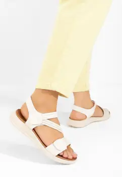 Sandale dama fara toc Manysa albe imagine