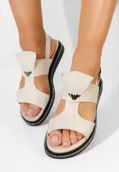 Sandale dama piele bej Meriva V2 imagine