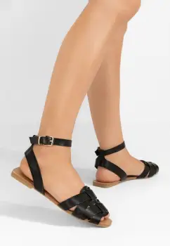 Sandale fara toc Carysa negre imagine