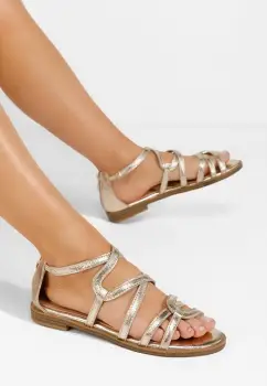 Sandale fara toc Jetta aurii imagine