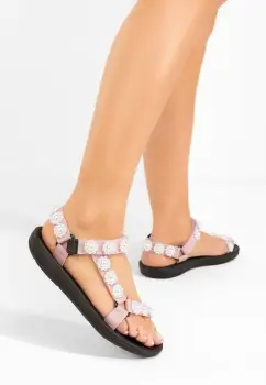 Sandale fara toc Nursia roz imagine