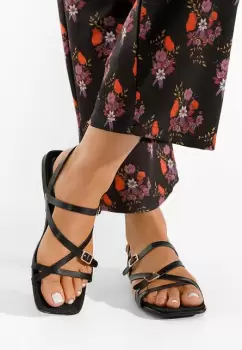 Sandale fara toc Sresa negre imagine