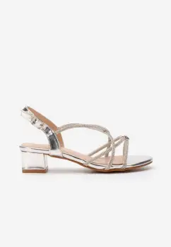 Sandale fete Dremi argintii imagine