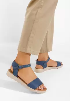 Sandale piele naturala Zeraha navy imagine