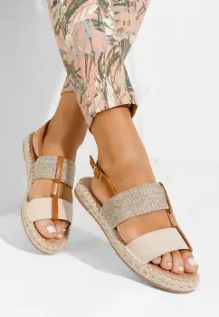 Sandale tip espadrile Emillya bej imagine