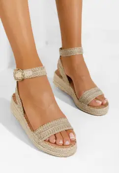 Sandale tip espadrile Veldia bej imagine