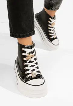 Tenisi cu platforma Trixy negri imagine